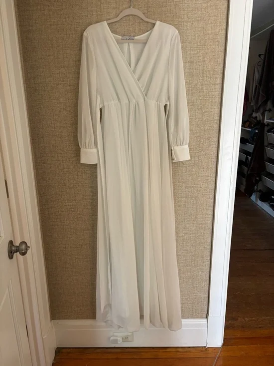 Baltic Born White Long Sleeve Wrap Maxi Dress - Picture 3 of 6